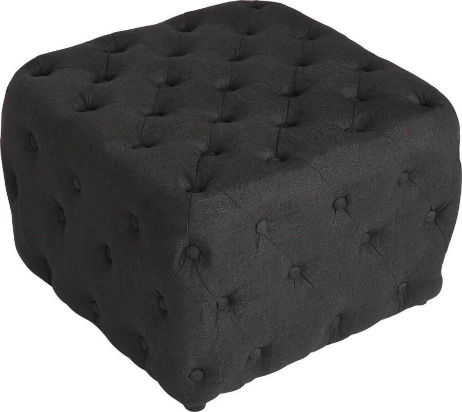 Luxe Comfort Hocker poef stof donker grijs