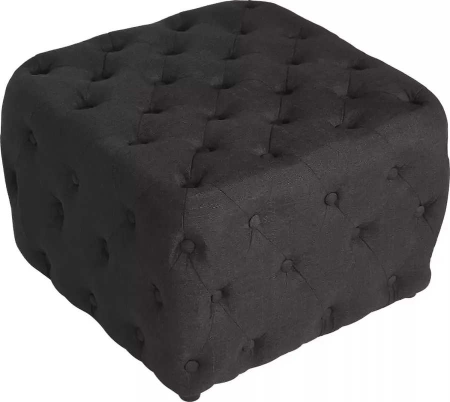 Luxe Comfort Hocker poef stof donker grijs
