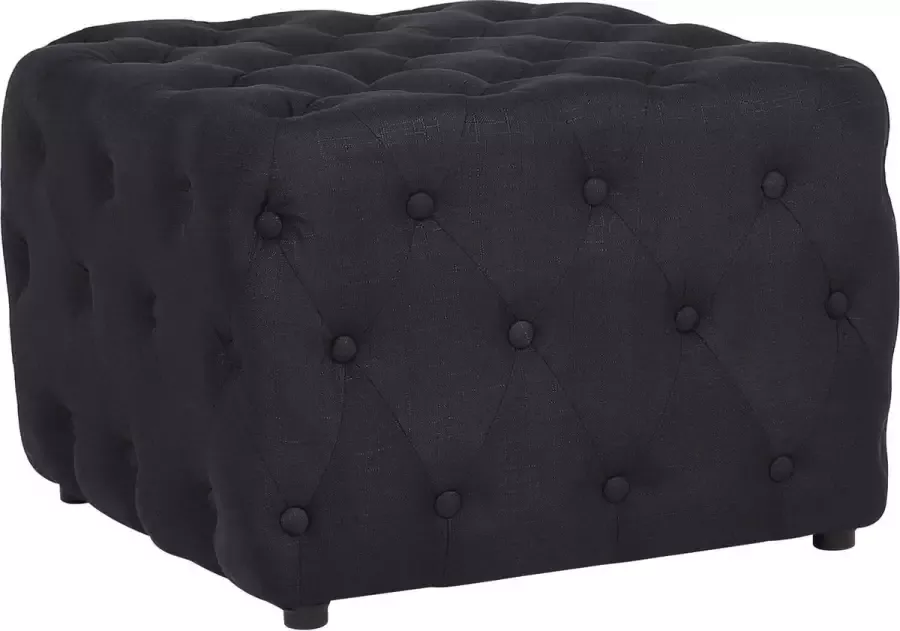 Luxe Comfort Hocker Poef Stof Zwart