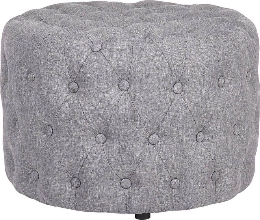 Luxe Comfort Hocker polyester stof lichtgrijs