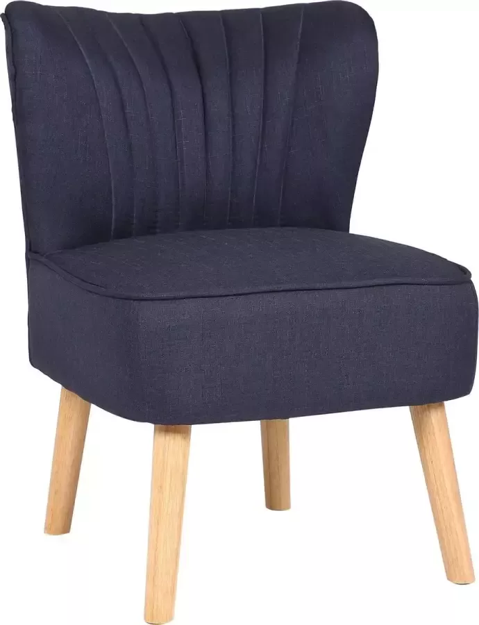 Luxe Comfort Ligstoel fauteuil stoel stof blauw 77 x 53 x 68cm