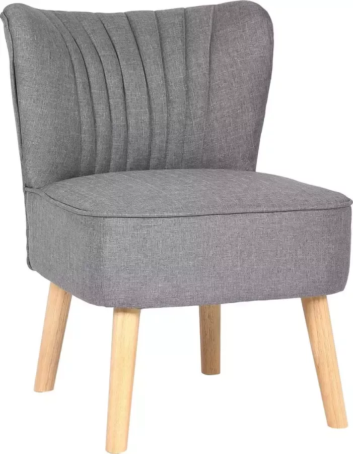 Luxe Comfort Ligstoel Fauteuil Stoel Stof Lichtgrijs 77 x 53 x 68cm