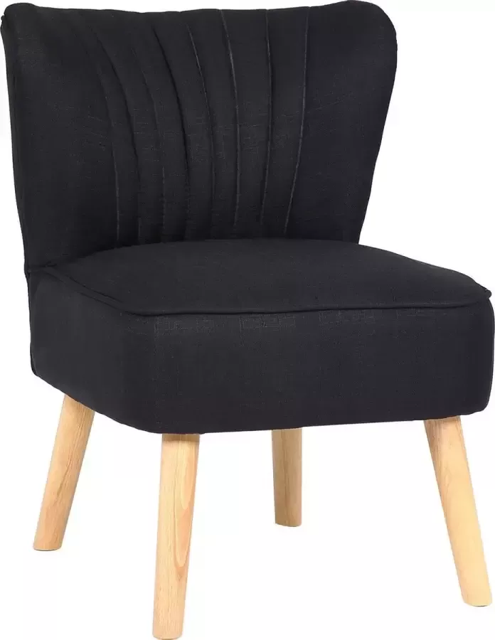 Luxe Comfort Ligstoel fauteuil stoel stof zwart 77 x 53 x 68cm
