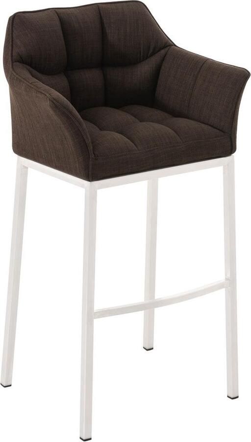 Luxe Comfort Barkruk Kruk Voetensteun Armleuning Kunstleer Bruin 64x48x110 cm
