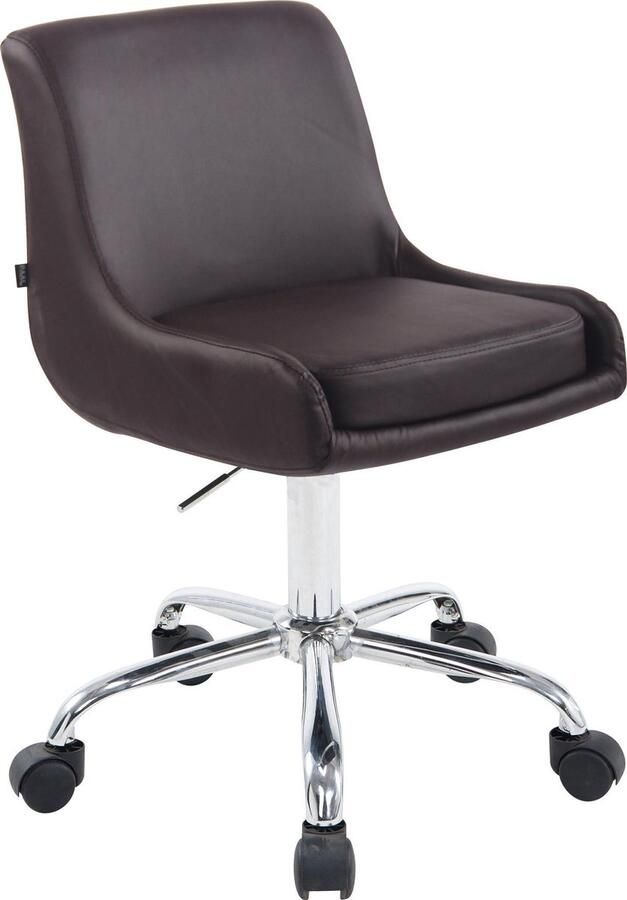 Luxe Comfort Bureaustoel Kantoorstoel Design In hoogte verstelbaar Kunstleer Bruin 43x34x87 cm
