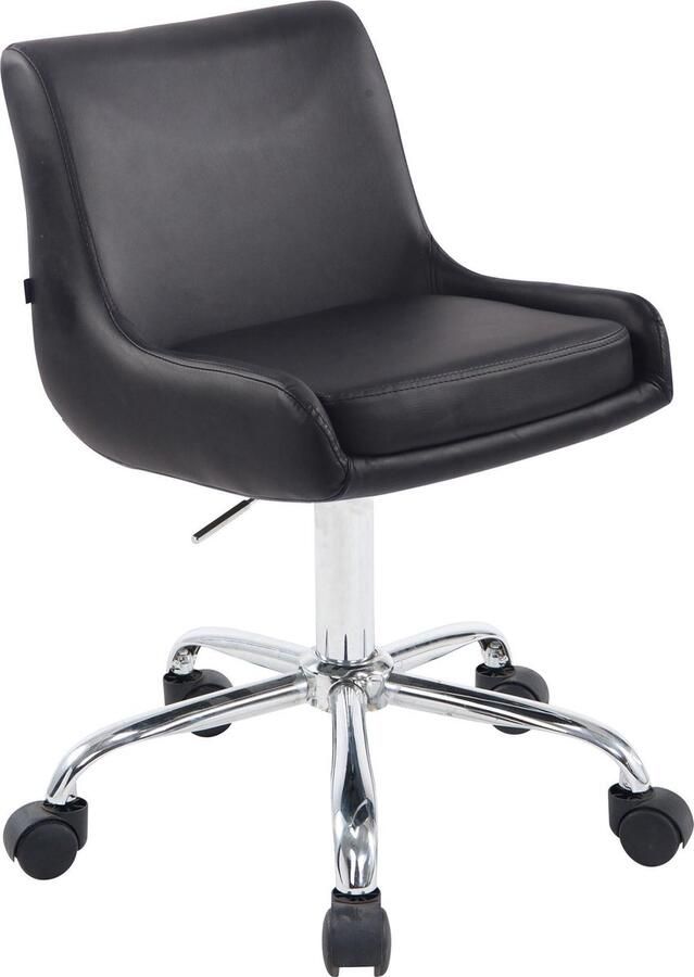 Luxe Comfort Bureaustoel Kantoorstoel Design In hoogte verstelbaar Kunstleer Zwart 43x34x87 cm