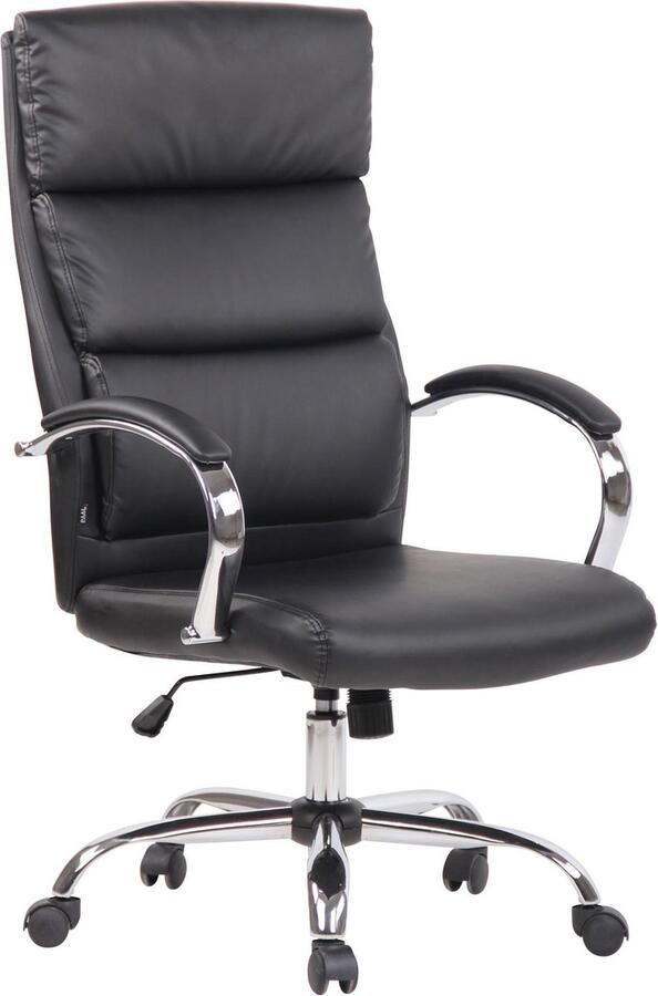 Luxe Comfort Bureaustoel Kantoorstoel Design In hoogte verstelbaar Kunstleer Zwart 64x70x122 cm