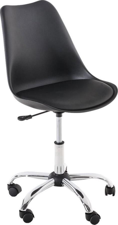 Luxe Comfort Bureaustoel Stoel Scandinavisch design In hoogte verstelbaar Kunstleer Zwart 48x54x91 cm