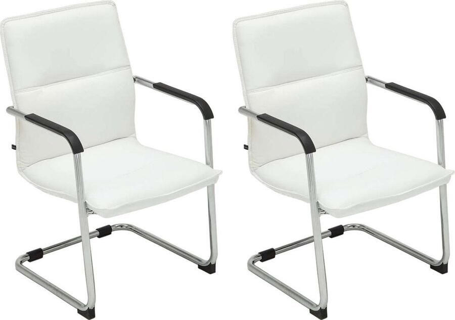 Luxe Comfort Eetkamerstoel Set van 2 Wit Kunstleer