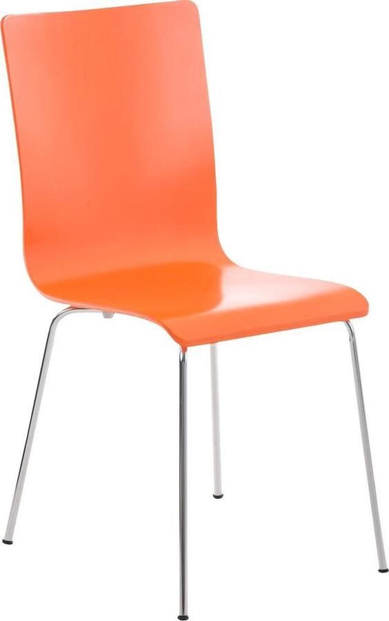 Luxe Comfort Stoel Eetkamerstoel Scandinavisch design Solide Hout Oranje 43x47x87 cm