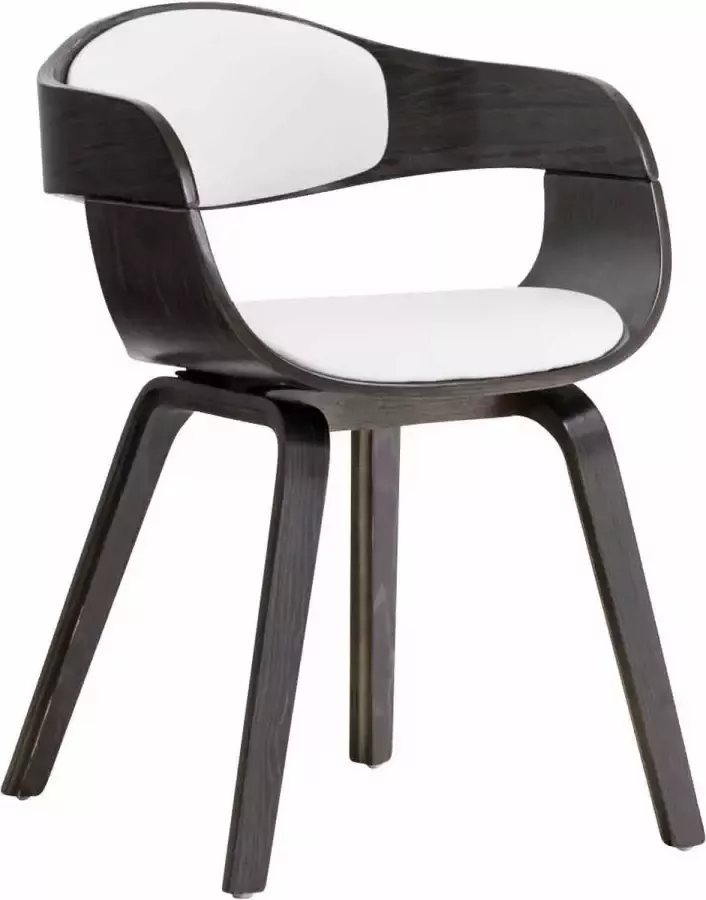 Luxe Comfort Stoel Eetkamerstoel Bezoekersstoel Kunstleer Wit Grijs