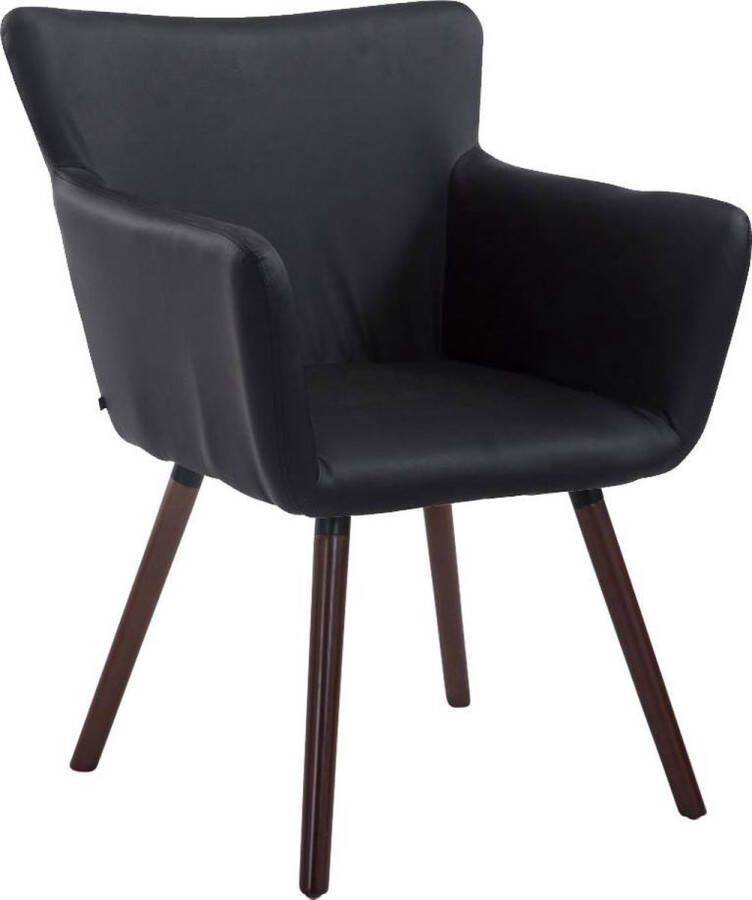 Luxe Comfort Stoel Eetkamerstoel Bezoekersstoel Kunstleer Zwart