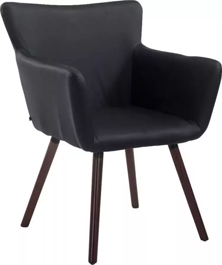 Luxe Comfort Stoel Eetkamerstoel Bezoekersstoel Kunstleer Zwart