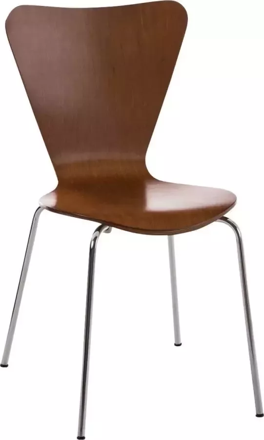Luxe Comfort Stoel Eetkamerstoel Bezoekersstoel Stapelbaar Hout Bruin