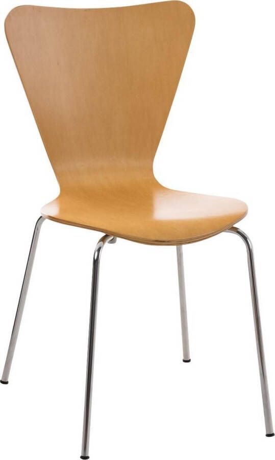 Luxe Comfort Stoel Eetkamerstoel Bezoekersstoel Stapelbaar Hout Naturel