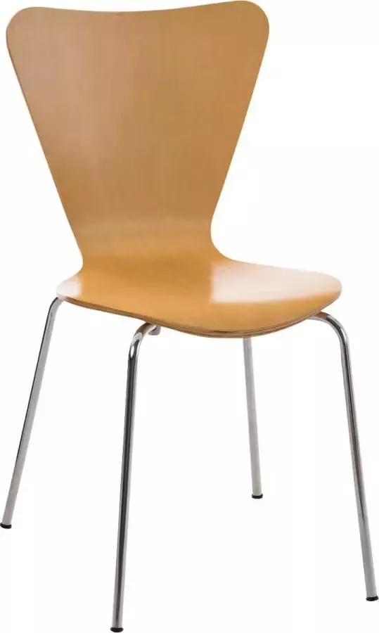 Luxe Comfort Stoel Eetkamerstoel Bezoekersstoel Stapelbaar Hout Naturel