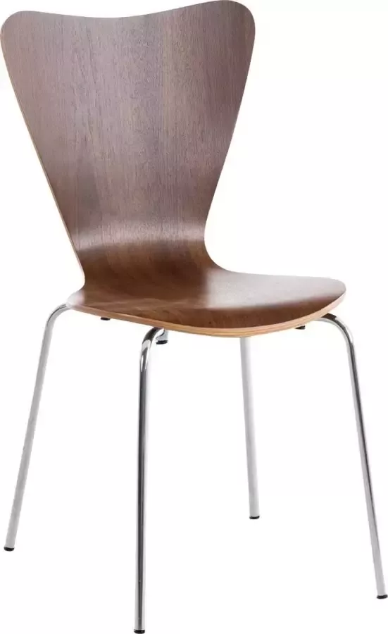 Luxe Comfort Stoel Eetkamerstoel Bezoekersstoel Stapelbaar Hout Walnoot