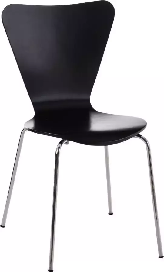 Luxe Comfort Stoel Eetkamerstoel Bezoekersstoel Stapelbaar Hout Zwart
