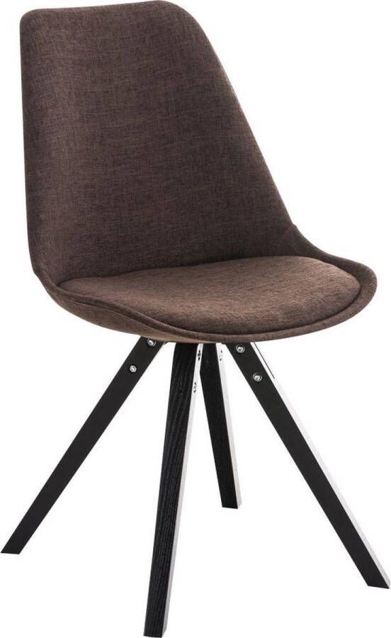 Luxe Comfort Stoel Eetkamerstoel Bezoekersstoel Stof Hout Bruin Zwart Onderstel