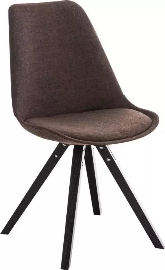 Luxe Comfort Stoel Eetkamerstoel Bezoekersstoel Stof Hout Bruin Zwart Onderstel