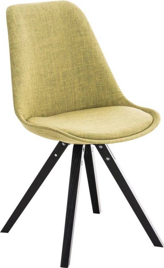 Luxe Comfort Stoel Eetkamerstoel Bezoekersstoel Stof Hout Groen Zwart Onderstel