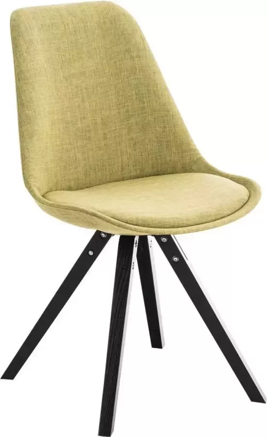 Luxe Comfort Stoel Eetkamerstoel Bezoekersstoel Stof Hout Groen Zwart Onderstel