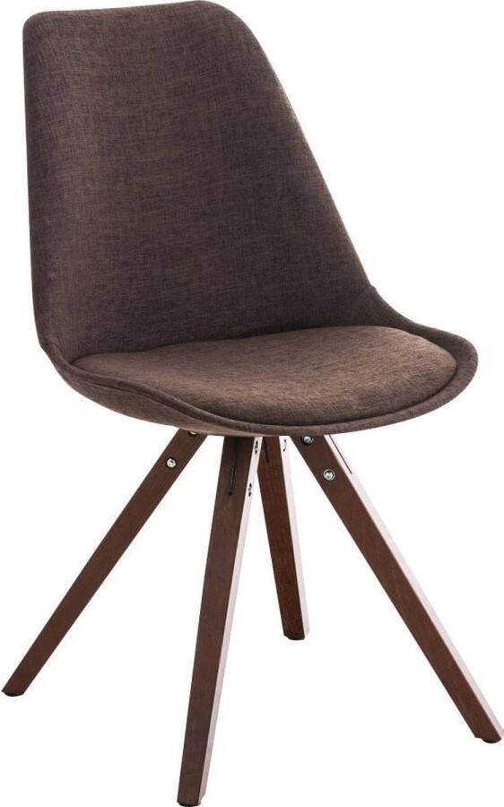 Luxe Comfort Stoel Eetkamerstoel Bezoekersstoel Stof Hout Walnoot Bruin