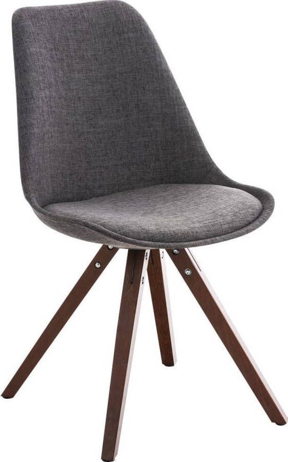 Luxe Comfort Stoel Eetkamerstoel Bezoekersstoel Stof Hout Walnoot Licht Grijs