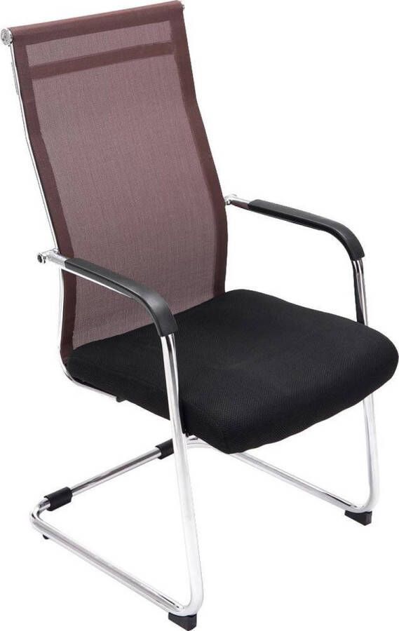 Luxe Comfort Stoel Eetkamerstoel Design Armleuning Hoge rugleuning Gaas Bruin 55x62x107 cm