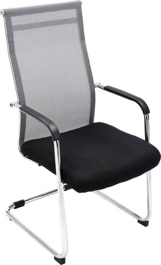 Luxe Comfort Stoel Eetkamerstoel Design Armleuning Hoge rugleuning Gaas Grijs 55x62x107 cm