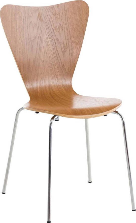 Luxe Comfort Stoel Eetkamerstoel Design Stapelbaar Hout Bruin 46x47x87 cm