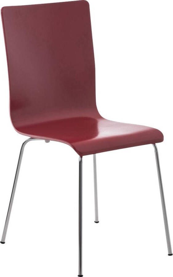 Luxe Comfort Stoel Eetkamerstoel Scandinavisch design Solide Hout Rood 43x47x87 cm