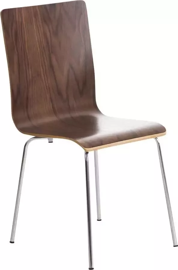Luxe Comfort Stoel Eetkamerstoel Scandinavisch design Solide Hout Walnoot 43x47x87 cm