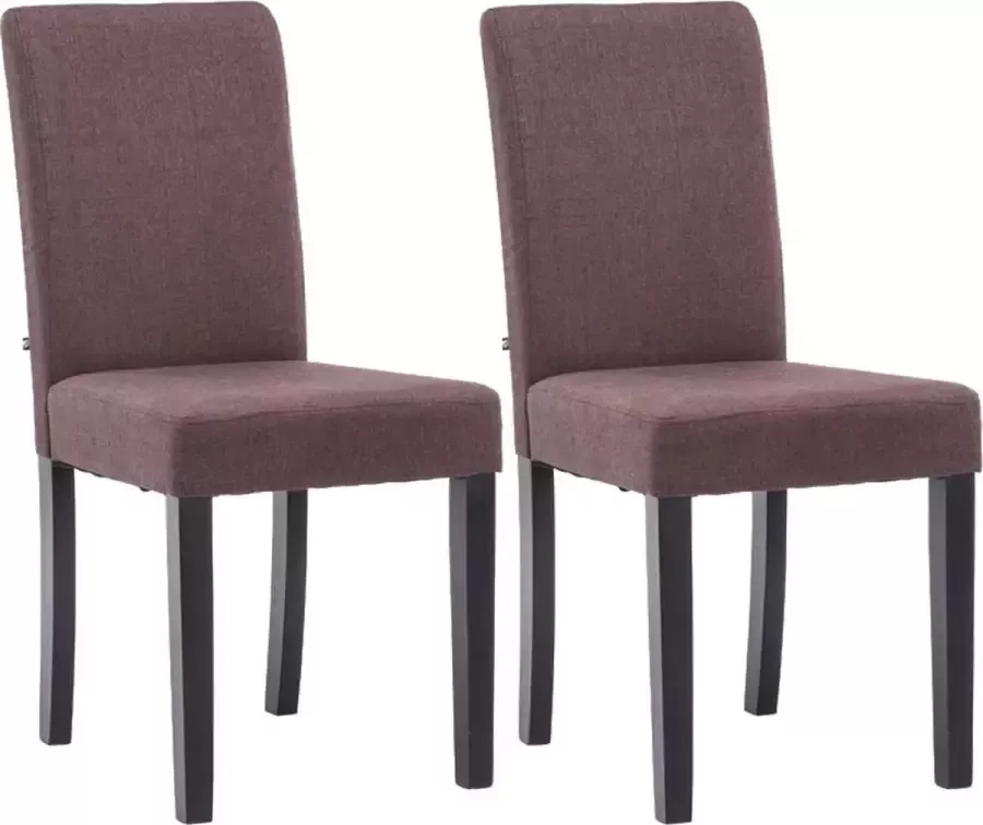 Luxe Comfort Stoel Eetkamerstoel Set van 2 Scandinavisch design Stof Bruin 41x47x91 cm