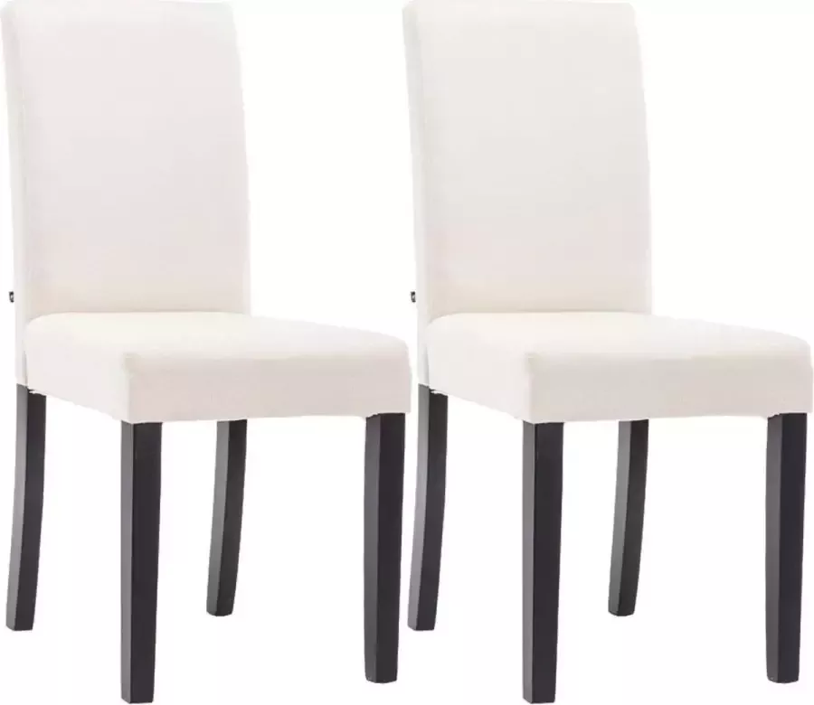 Luxe Comfort Stoel Eetkamerstoel Set van 2 Scandinavisch design Stof Crème 41x47x91 cm