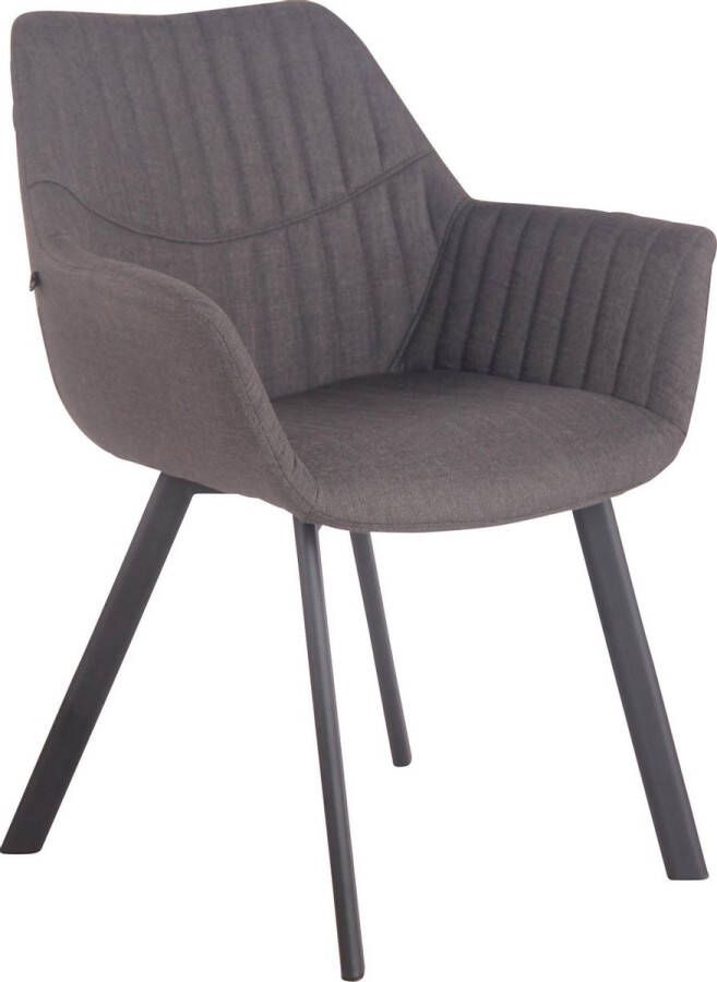 Luxe Comfort Stoel Eetkamerstoel Stof Bezoekersstoel Donkergrijs