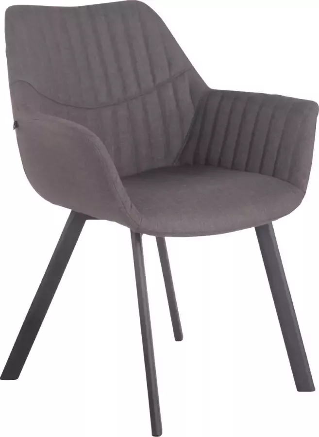 Luxe Comfort Stoel Eetkamerstoel Stof Bezoekersstoel Donkergrijs