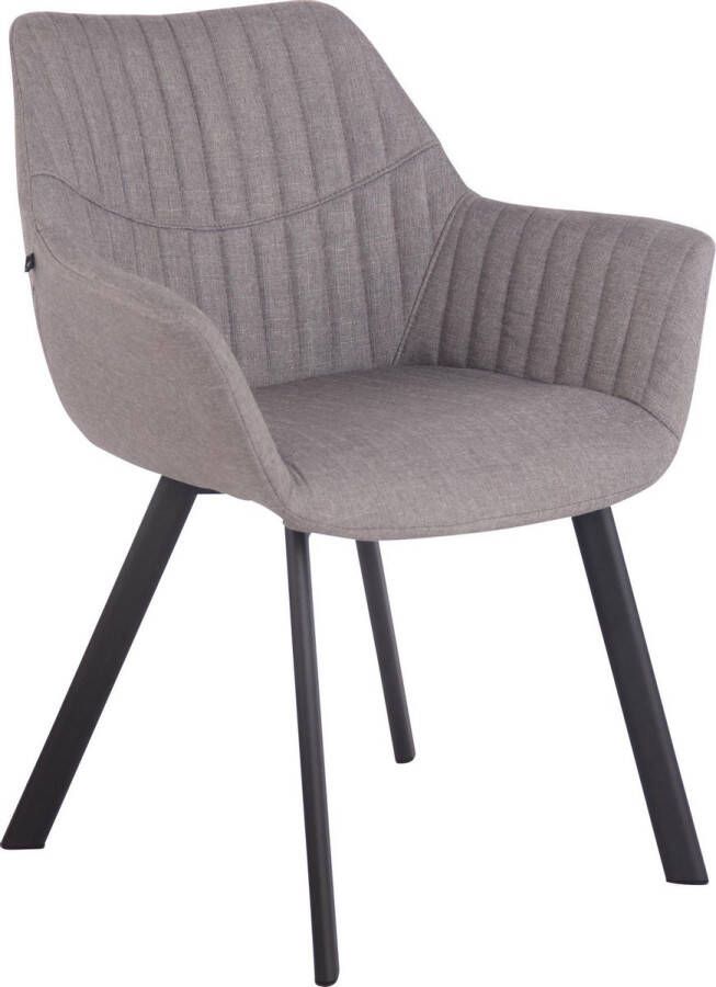 Luxe Comfort Stoel Eetkamerstoel Stof Bezoekersstoel Grijs