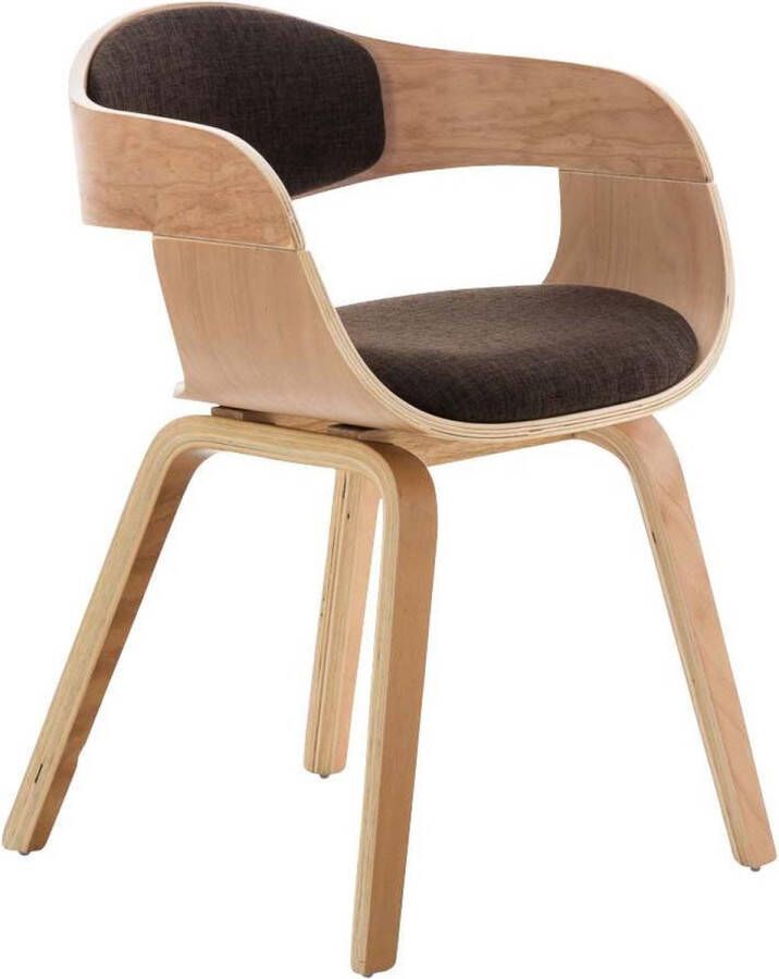 Luxe Comfort Stoel Eetkamerstoel Stof Bezoekersstoel Naturel Bruin