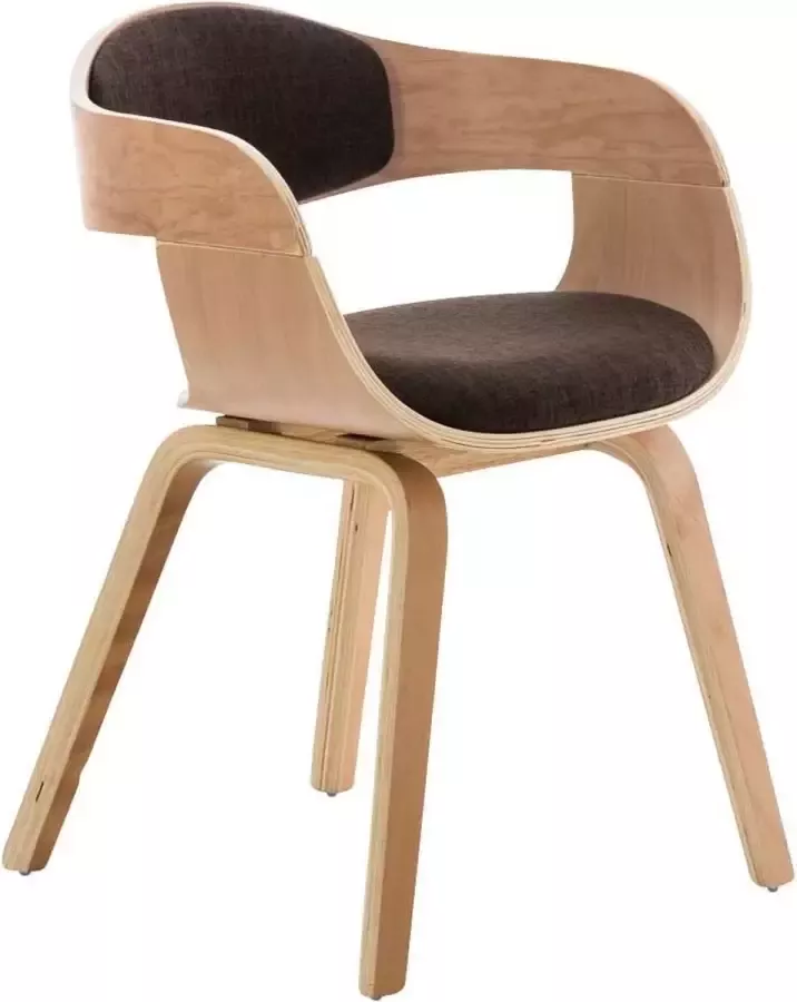 Luxe Comfort Stoel Eetkamerstoel Stof Bezoekersstoel Naturel Bruin