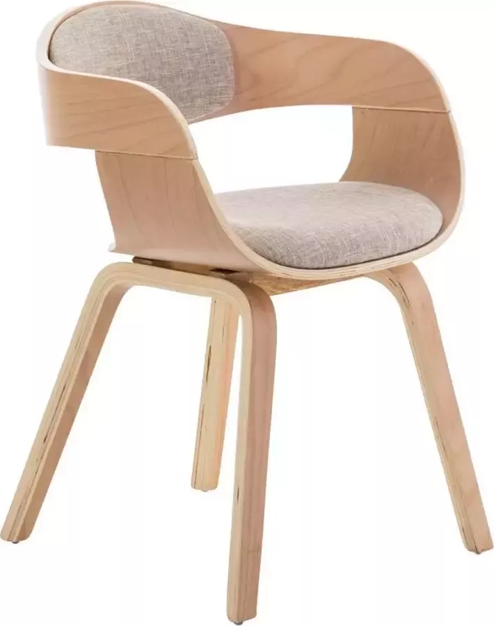 Luxe Comfort Stoel Eetkamerstoel Stof Bezoekersstoel Naturel Crème