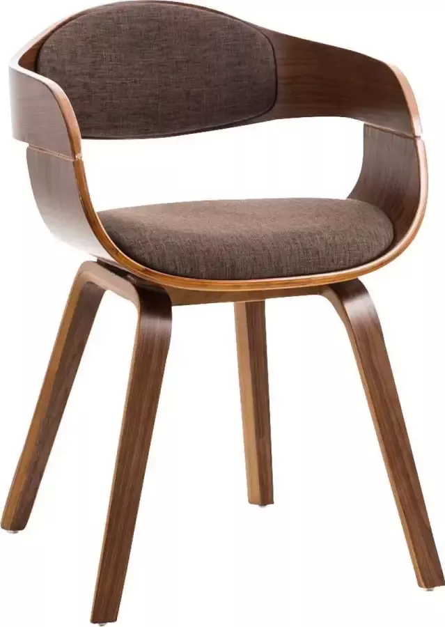 Luxe Comfort Stoel Eetkamerstoel Stof Bezoekersstoel Walnoot Bruin