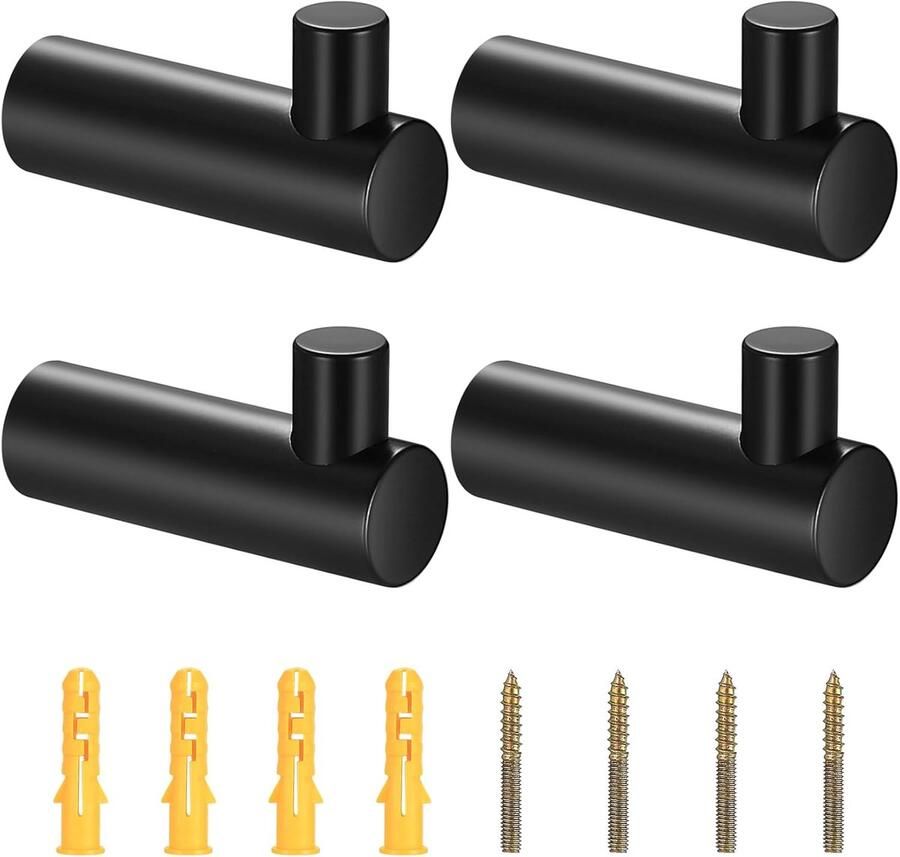 Kledinghaken messing kapstokhaken decoratieve wandmontage handdoekhaken wanddoek gewaad haak hangers voor badkamers keuken woonkamers hangende kleding sleutels(zwart)