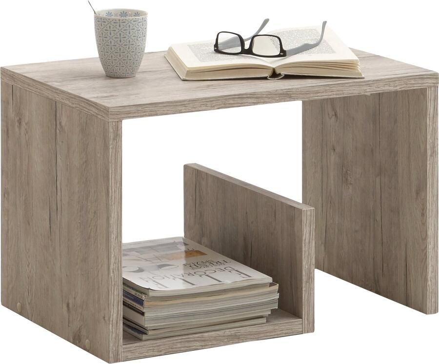 LuxeLivin' FMD Salontafel 2-in-1 59 1x35 8x37 8 cm zandeikenkleurig - Foto 3