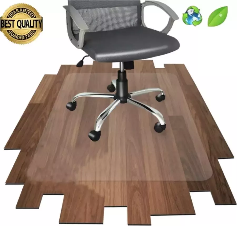 Luxergoods Bureaustoelmat PVC 90x120cm Vloermat bureaustoel Vloerbeschermer Inclusief Borstel Gerecycled Beschermt Harde Vloeren Transparant - Foto 4