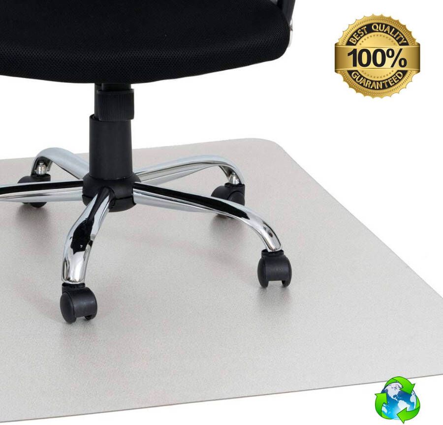 Luxergoods Bureaustoelmat PVC 90x120cm Vloermat bureaustoel Vloerbeschermer Inclusief Borstel Gerecycled Beschermt Harde Vloeren Transparant