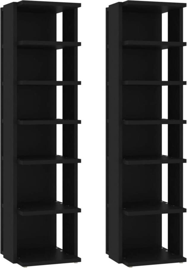 LuxerLiving INFIORI Schoenenkasten 2 st 27 5x27x102 cm zwart