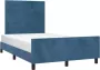 Modern life ModernLife' Bedframe met hoofdeinde fluweel donkerblauw 120x200 cm - Thumbnail 1
