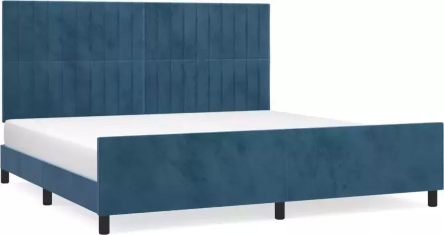 Modern life ModernLife' Bedframe met hoofdeinde fluweel donkerblauw 200x200 cm