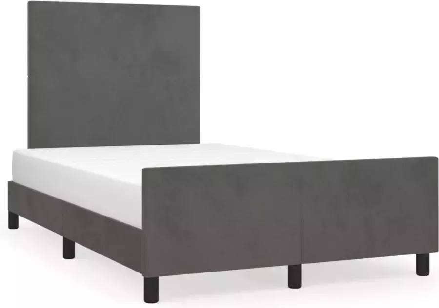 Modern life ModernLife' Bedframe met hoofdeinde fluweel donkergrijs 120x200 cm